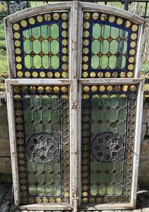 Antik Bleiverglasung Fenster Bleiglasfenster Butzenglas Bogenfenster Gründerzeit - Bild 1 von 22