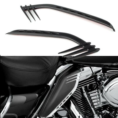Black Mid-Frame Air Deflectors Accents Trims For Harley Touring Road King FLHR - Image 1 of 4