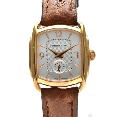 [Casi COMO NUEVO] HAMILTON Bagley H123410 Oro Segundero Pequeño Cuarzo Mujer Reloj JP Foto 1 de 4