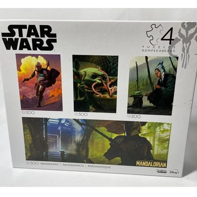 Star Wars Mandalorian Multipack Buffalo Games 4-in-1 jigsaw puzzles NEW - Image 1 of 4