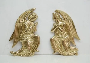 Pair of Brass Angels for Church or Chapel Altar, 9" ht. (CU424) + chalice co. - Picture 1 of 14
