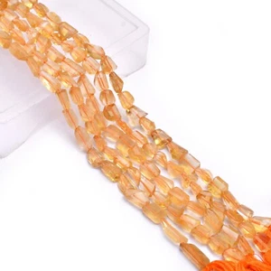 Natural Citrine 6mm-10mm Faceted Step Cut Nuggets Tumbled Beads | 8inch Strand - Picture 1 of 3