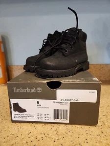 Timberland Toddler Waterproof Size 6 Black Boots Nubuck TB-012807-001 - Picture 1 of 7