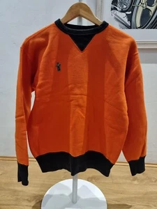 The Real McCoy's Two Tone Loopwheel Sweatshirt Orange/Black Size M - Picture 1 of 8