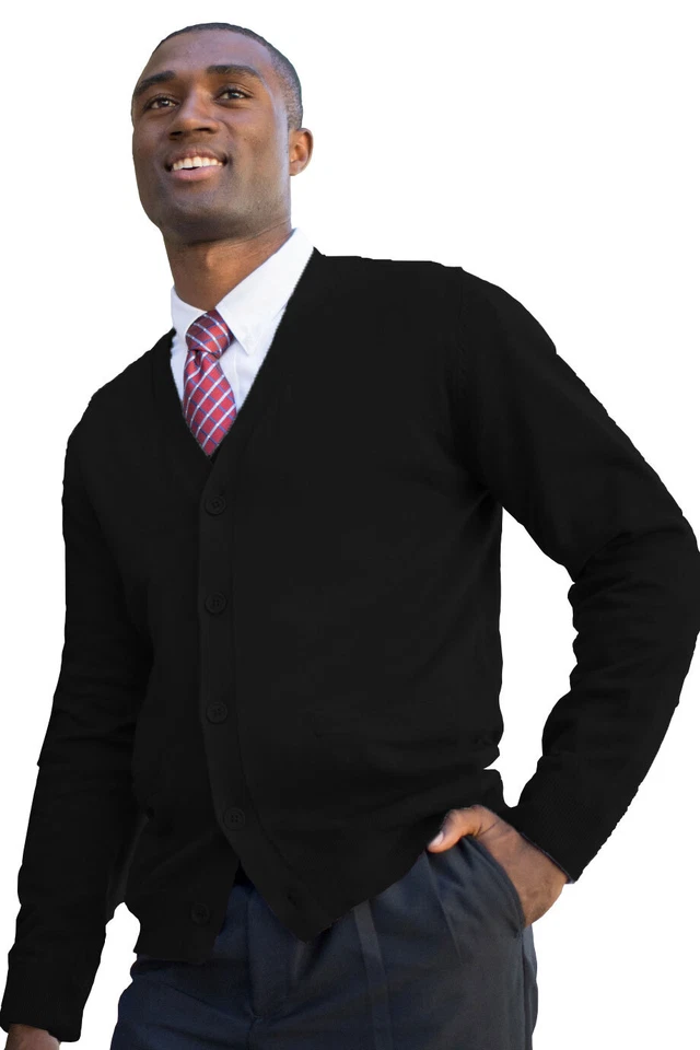 Cárdigan ligero de mezcla de algodón manga larga con cuello en V Edwards Garments 4080 para hombre Foto 1 de 2