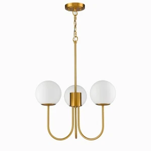 Glass Globe Chandelier Mid Century Pendant Ceiling Lights Milky White Ball - Picture 1 of 7
