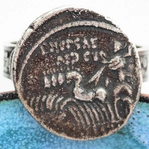 Roman Denarius Coin Ring Replica Medieval Coin Jewelry Adjustable to Size 9 - Picture 1 of 7