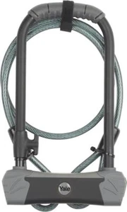 Yale Bike D Lock with Cable 230x115mm Max Security 4 Laser Cut Keys Anti Drill - Picture 1 of 10
