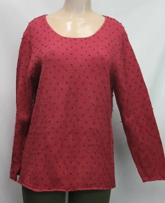 Suéter feminino Maggie Sweet com miçangas manga longa vermelho tamanho G - Imagem 1 de 4