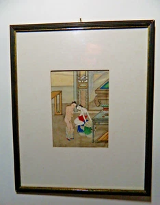 Old China painting on silk erotic representation silk painting-erotic painting - Picture 1 of 9
