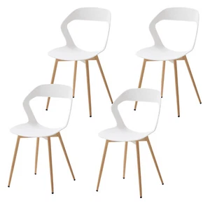 Pack 4 sillas Comedor Blanco Polipropileno Diseño Nordico con Patas Metálicas - Imagen 1 de 11