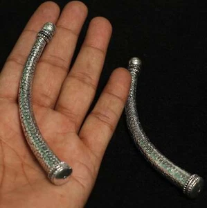 Tubo Hasli alemán de plata de 1 par, 4 pulgadas - Imagen 1 de 9