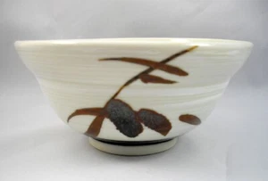 Studio Kunst Keramik Reisnudeln Suppe Schüssel asiatisches Motiv Vintage handbemalt Keramik 6" - Bild 1 von 6