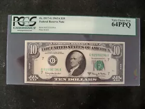 1963A $10 TEN DOLLAR BILL PCGS 64PPQ VERY CHOICE NEW GRADED CHICAGO G92556096A - Picture 1 of 2