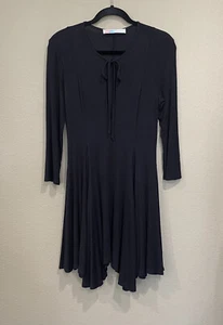 Free People Beach Ribbed Black midi Dress Womens Small S Long Sleeve Knit - Bild 1 von 11