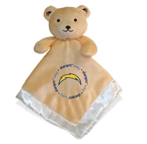 Los Angeles Chargers Security Blanket Bear Tan Great Baby Shower Gift Cover