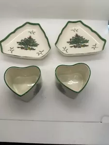 4 Spode Christmas Tree Small Dishes - Picture 1 of 9