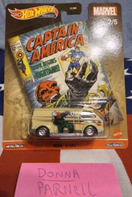 NEW! HOT WHEELS PREMIUM CAR CULTURE 2/5 MARVEL CAPTAIN AMERICA MBK VAN RARE-HTF! - Image 1 of 3