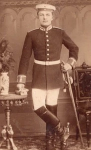 Berlin Man in Military Uniform Old Hofmann & Walther CDV Photo 1890 - Bild 1 von 4