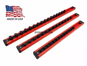 Mechanics Time Saver 1/4 3/8 1/2 Drive Lock A Socket Magnetic Rail Rack Set MTS - Picture 1 of 3