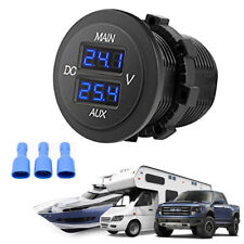 AUX LED Dual Voltmeter Voltage Gauge Battery Monitor Panel Car Boat RV 12-24V