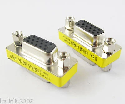 Conector convertidor VGA HD15 1 pieza 15 pines 3 filas hembra a conector mini cambiador de género - Imagen 1 de 4
