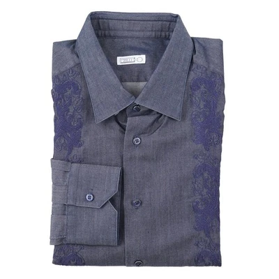 Zilli Tailored-Fit Dress Shirt with Embroidered Detail 17 x 37 (Eu 43) NWT - Image 1 of 4