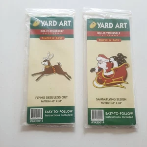 NEW Yard Art Flying Reindeer Santa Sleigh Do it Yourself Pattern Christmas Lawn - Picture 1 of 11