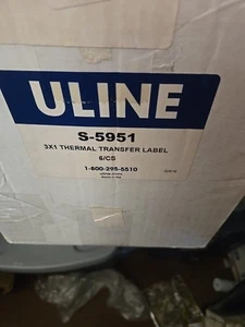 CASE OF 5 U-LINE 3"X1" THERMAL TRANSFER LABELS PER ROLLS S-5951 WHITE NEW - Picture 1 of 1