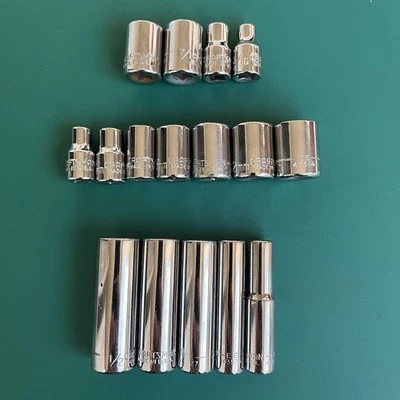 Craftsman 1/4" Drive 6 Point Metric And SAE Sockets Vintage EE - Pick Your Size - Image 1 of 4