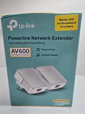 TP-Link TL-PA4022P KIT AV600 Powerline Starter Kit 2 Port Brand New In Box - Image 1 of 4