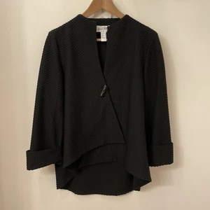Joseph Ribkoff asymmetrischer gesteppter schwarzer Blazer mit Bündchen an den Ärmeln, 8 - Bild 1 von 12