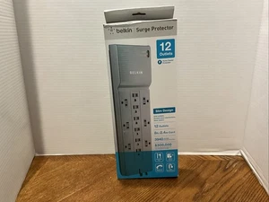 BELKIN SURGE PROTECTOR 12 OUTLETS 8FT/2.4M CORD SLIM DESIGN - Picture 1 of 4