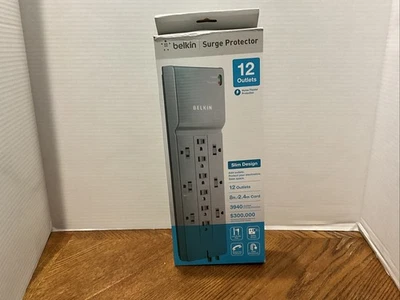 BELKIN SURGE PROTECTOR 12 OUTLETS 8FT/2.4M CORD SLIM DESIGN  - Image 1 of 4