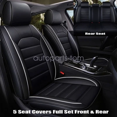 Fundas de 5 asientos impermeables de cuero negro para Nissan Rogue 2011-2023 EE. UU. Foto 1 de 4