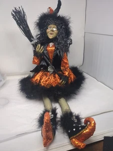 Karen Didion Halloween Glitzy Witch Hocus Pocus 31” Shelf Sitter Home Decor New - Picture 1 of 12
