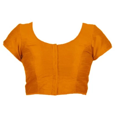 Blusa para mujer con pompón encaje Dupion seda cosida mangas cortas blusa sari Foto 1 de 3