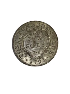 1791 6 Sols Silver Swiss Canton Rare - Picture 1 of 3