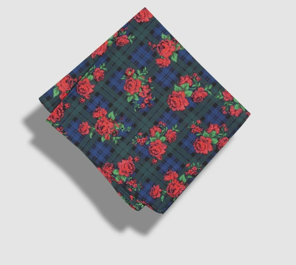 $35 Bar III Pañuelo Floral Azul Para Hombre Algodón Bolsillo Cuadrado 12.5 X 12.5 Foto 1 de 1