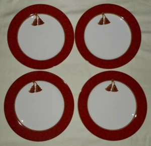 Set 4 Hallmark Home Collection Dinner Plates Sakura Holiday Christmas Plate Red - Picture 1 of 6