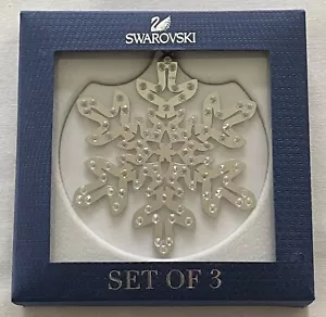 2011 Collector Swarovski Pixal Snowflake Set Vintage Snowflake Ornaments NIB - Picture 1 of 4