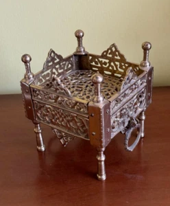 Vintage Messing Feuerschale, Vintage Kaffeepanne, Messing Wohndeko, Bauerndeko - Bild 1 von 10