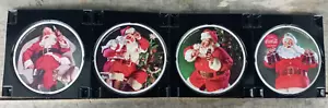 Coca-Cola Coaster Set of 4 Christmas Santa Claus - Picture 1 of 3