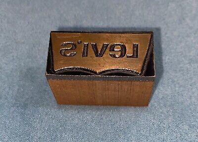 Antique  Printing Block Levi’s Emblem Collector Rare Typography Maximalist Style • 30$
