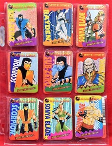 Set of 22 Mortal Kombat Tiger Barcodzz Cards 1992 Scorpion Goro Rayden 19593