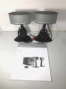 BOSE COMPANION 5 LEFT & RIGHT SATELLITE SPEAKERS with 4 PIN CONNECTORS ~ NICE