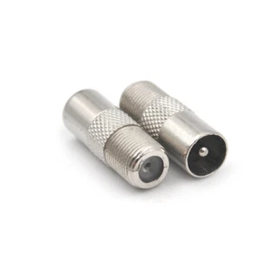Coax F Female To RF Male Connector TV Antenna Coaxial Connector Plug Adapter - Picture 1 of 3