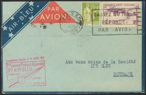Francia. Aéreo. SOBRE Yvert 7. 1935. 2´25 fr lila y 75 cts verde oliva. Correo - Imagen 1 de 1