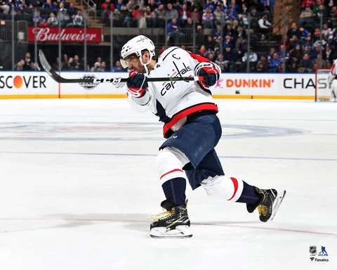 Alex Ovechkin Washington Capitals UnsignedJersey Shooting Photo Cover