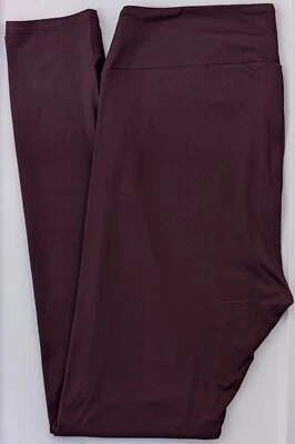 Tall & Curvy LuLaRoe TC Leggings Solid Dark Plum Purple Essential Collection 65 - Image 1 of 4